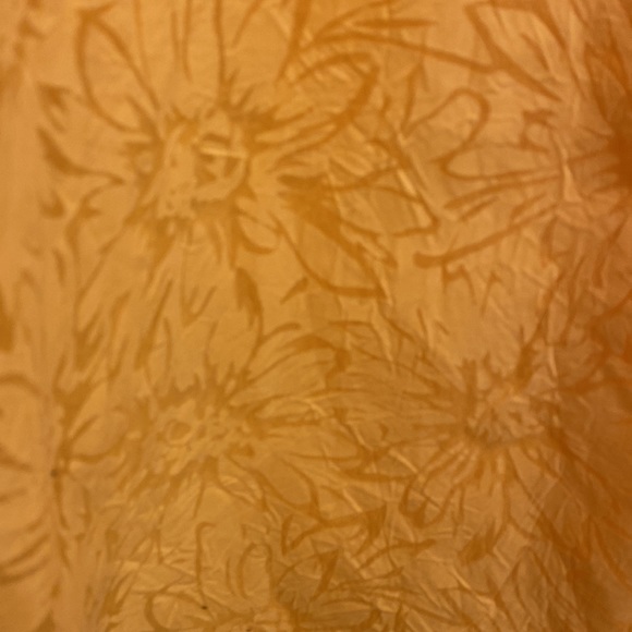 Maggie Sweet size 1X bright yellow short sleeve button down blouse with flower - Picture 2 of 11